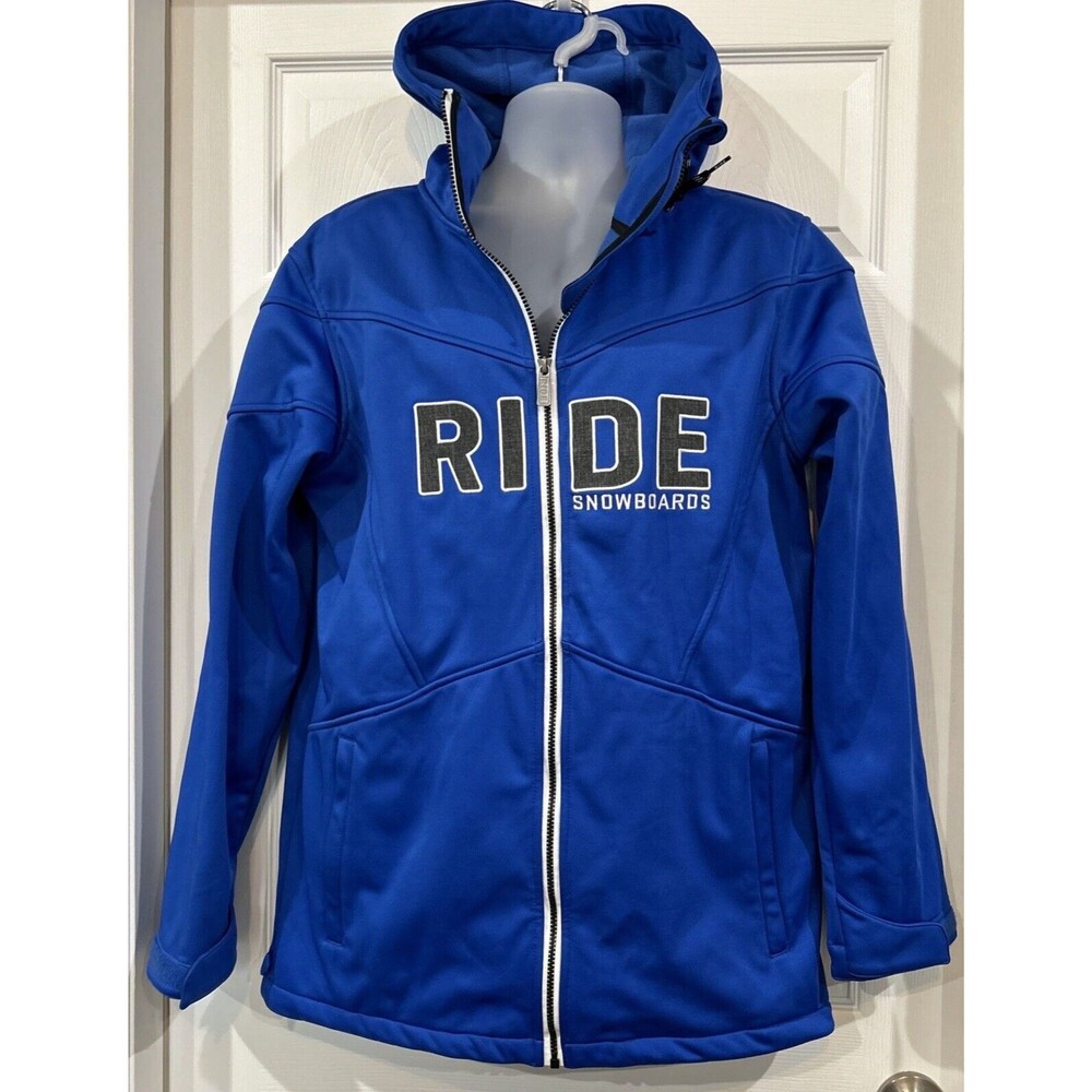 RIDE Snowboard Spellout Winter Sports Jacket Blue Fleece Lined Men's L